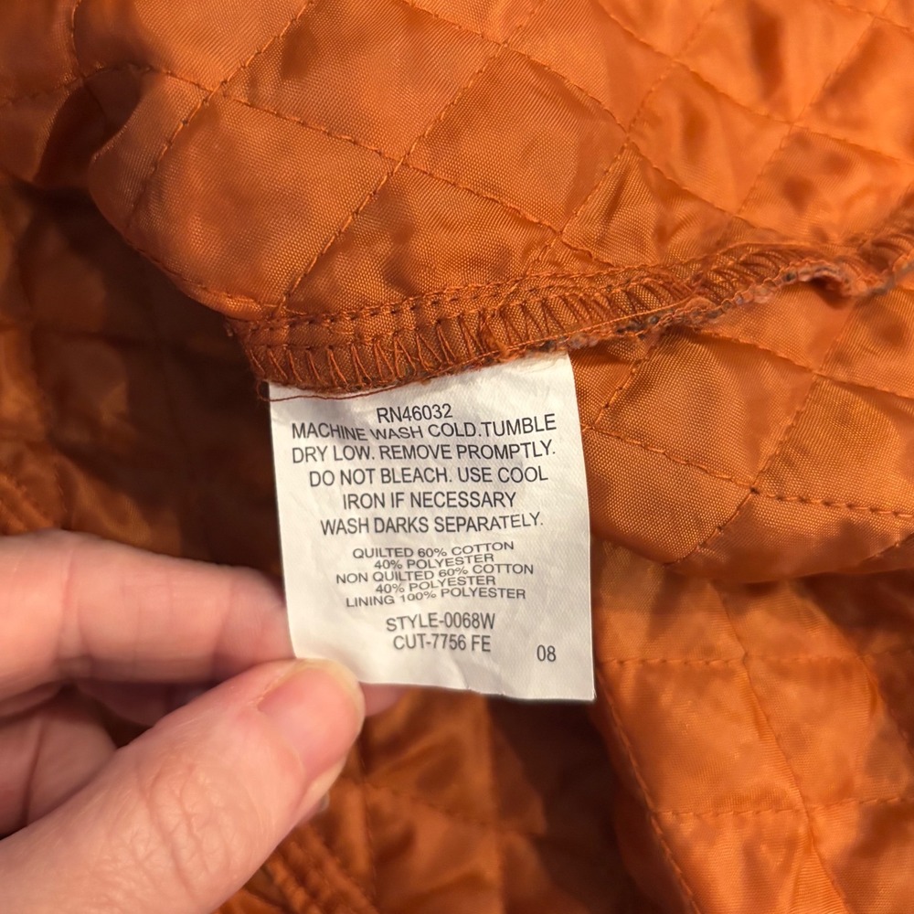 Southern Lady Womens 3X Quilted Plaid Vest Orange Blue Full Zip Pockets 0068W - Picture 7 of 7